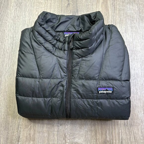 Patagonia Mens Black Stand Up Collared Full Zip Pocket Puffer Jacket Size XL - Picture 2 of 12